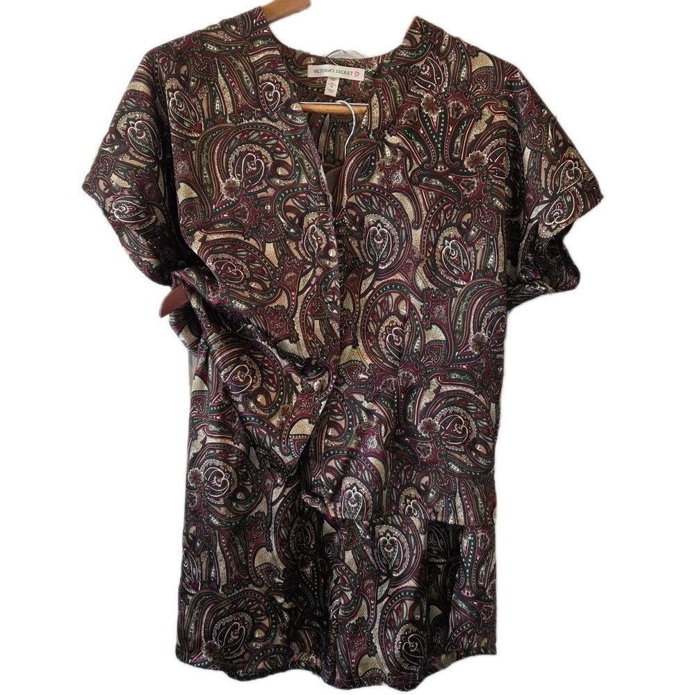 Victoria's Secret Women's‎ Vintage Plum Paisley Pajama Short Set Size Medium M